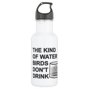 Garrafa O tipo de pássaros d'água não bebem