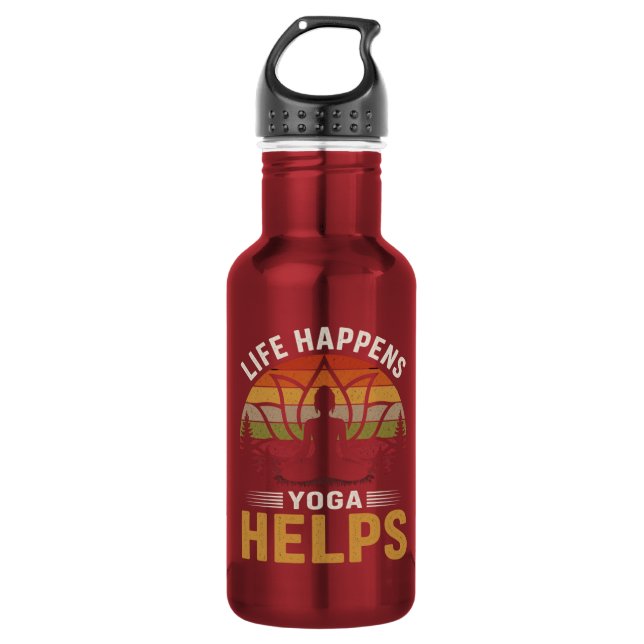 Garrafa O Yoga Ajuda na Vida (Frente)