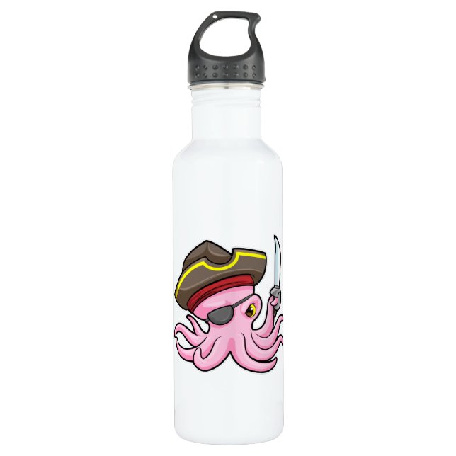 Garrafa Octopus como Pirata com Saber & Eleye (Frente)