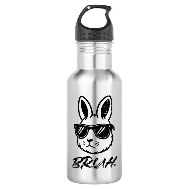 Garrafa Óculos de Sol Easter Bruh Bunny Piada Meme Homens  (Frente)