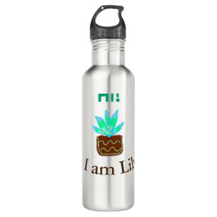 Garrafa Olá, sou Lily Cacto Suculto, adicione nome aquarel