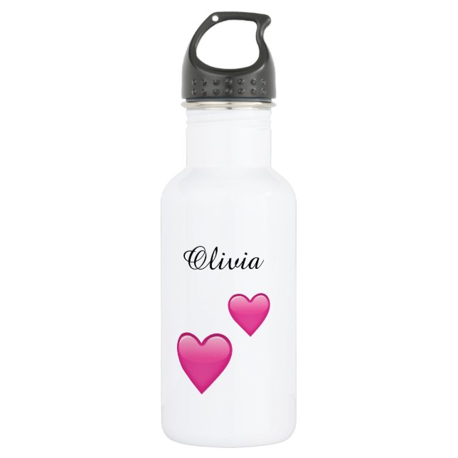 Garrafa Olivia Personalized Hearts Water Bottle (Frente)