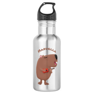 Garrafa Óptica desenho animado de capybara ukulele