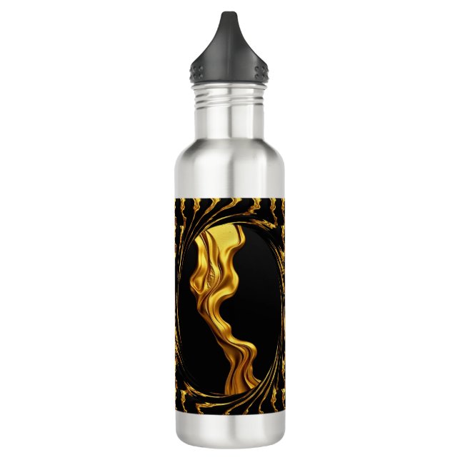 Garrafa Opulent Swirl Liquid Gold Black Monochrome Achempo (Esquerda)