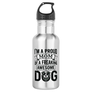 Garrafa Orgulhosa Mãe de Cachorro Desenho Vetorial de Grav