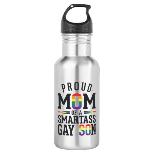Garrafa Orgulhosa Mãe de um Filho Gay Arrogante Camisa Vin