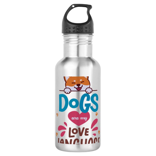 Garrafa Os Cães São A Minha Língua De Amor (Frente)
