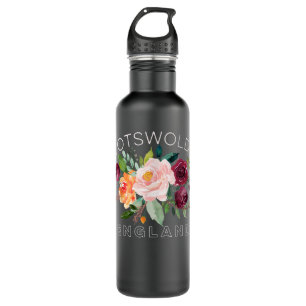 Garrafa Os Cotswolds England UK Watercolor Rosa Boquet Ga