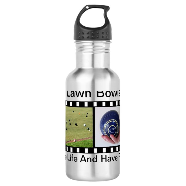 Garrafa Os Lawn Bowls Se Divertem E Vivem, (Frente)