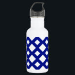 Garrafa Ouros brancos no Marinho<br><div class="desc">Um padrão ousado e geométrico de grandes e pequenos diamantes brancos em um fundo de marinho. O azul escuro forma uma trava que separa as formas de diamante. Imagem de pixel 9000 x 6000 criada digitalmente. ©2014 Claire E. Skinner, Todos os direitos reservados.</div>