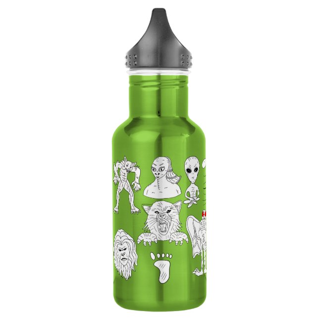 Garrafa OVNI, Alien, Pé-grande, Mothman, Dogman, Criptozoá (Esquerda)