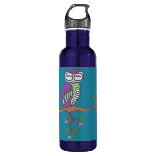 Garrafa Owl Art Night Blue