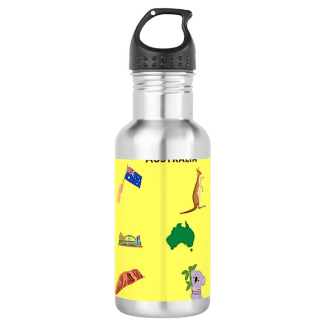 Garrafa Padrão da Austrália em amarelo (Frente)
