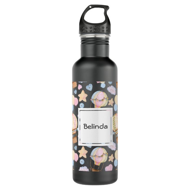 Garrafa Padrão de Aquarela do Balão de Ar Quente (Frente)