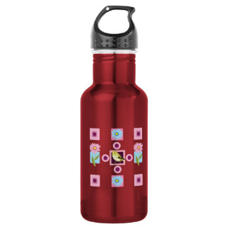 Garrafa Padrão de aves e flora