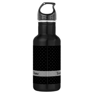 Garrafa Padrão de bolinhas preta