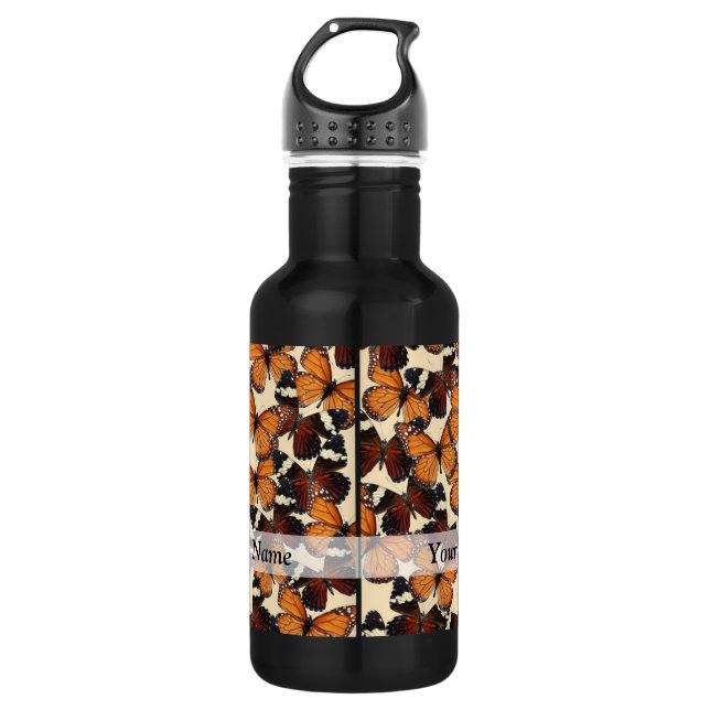 Garrafa Padrão de borboleta marrom (Frente)