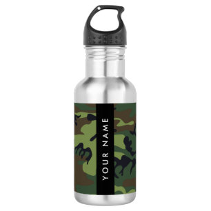 Garrafa Padrão de Camuflagem Verde, Seu nome, Personalize