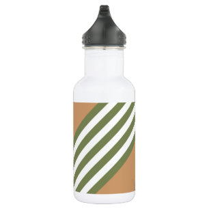 Garrafa Padrão de cinco faixas, verde-oliva e branco, com