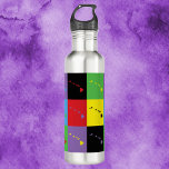 Garrafa Padrão de Contorno de Estado de Arte Pop no Havaí<br><div class="desc">Você gosta do Havaí? Uma garrafa de água com um padrão colorido de pop art,  que apresenta o estado do Havaí nos EUA em amarelo,  verde,  vermelho,  preto,  azul e roxo.</div>