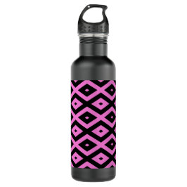 Garrafa Padrão de diamante rosa e preto