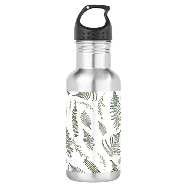 Garrafa Padrão de Ferns da Floresta Botânica 1.0 (Frente)