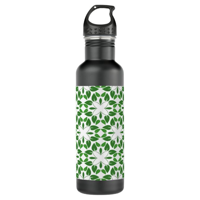 Garrafa Padrão De Folha, Padrão De Folhas, Folhas Verdes (Frente)