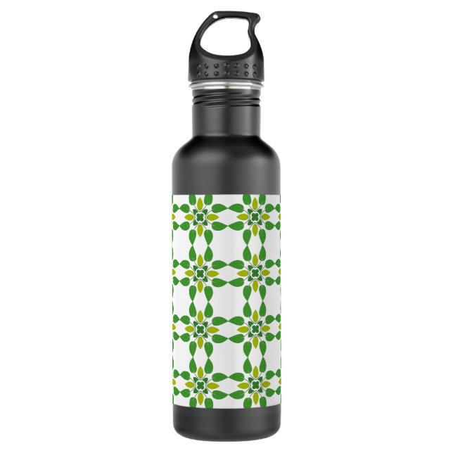 Garrafa Padrão De Folha, Padrão De Folhas, Folhas Verdes (Frente)