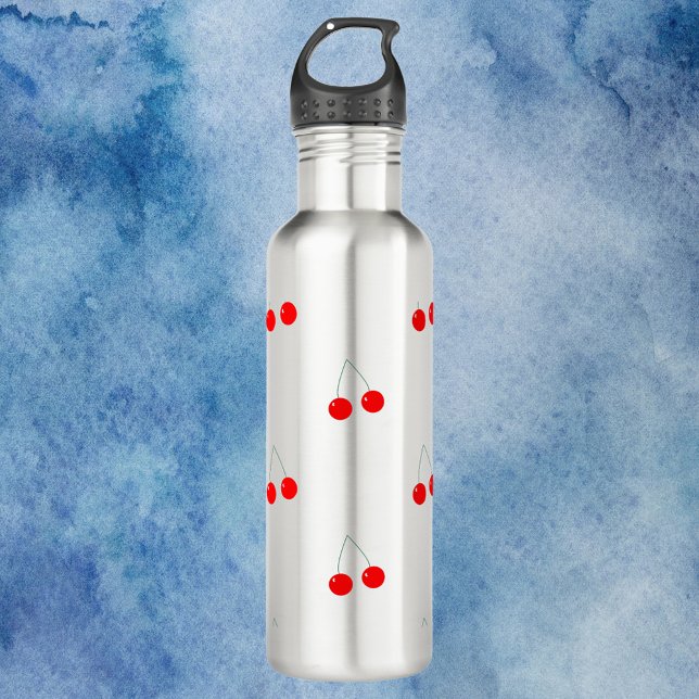 Garrafa Padrão de Fruta de cerejas (A water bottle with a cute cherry pattern)