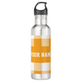 Garrafa Padrão de Gingham Amarelo