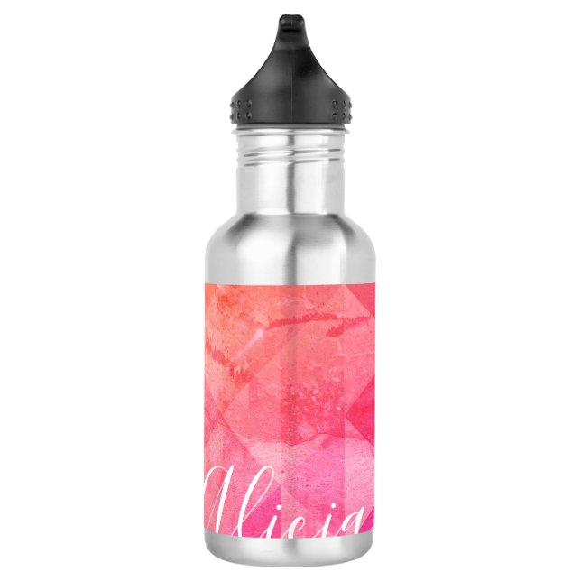 Garrafa Padrão de gradação laranja cor-de-rosa, texto de n (Direita)