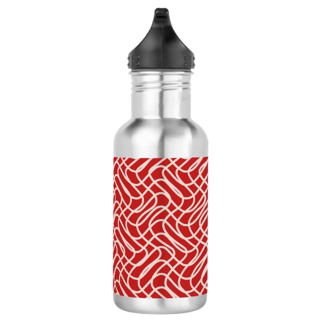 Garrafa Padrão De Linha De Abstrato De Vermelho E Creme (Direita)