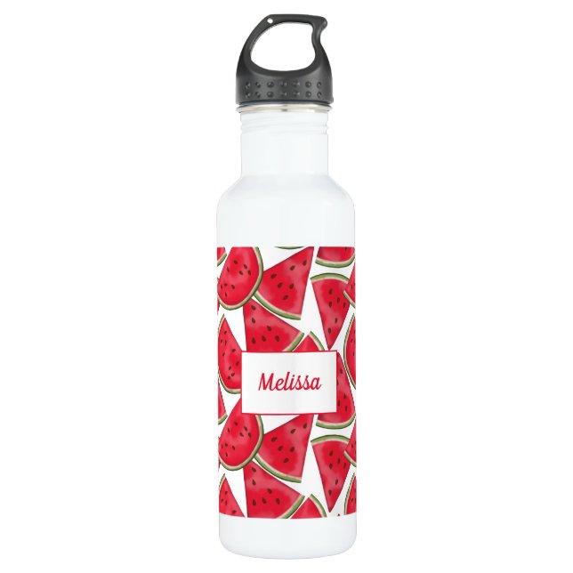 Garrafa Padrão de melancia com nome personalizado (Frente)