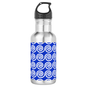 Garrafa Padrão de Ondas da Chave Meandro Grega Azul