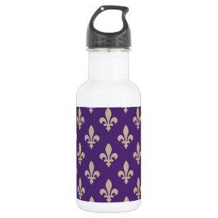 Garrafa Padrão Flor de Lis, Creme Real Francês no Roxo