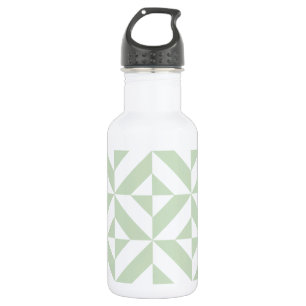 Garrafa Padrão Geométrico de Deco em Verde Sage