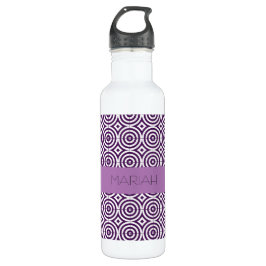 Garrafa Padrão Geométrico de Lavanda Roxo Personalizado