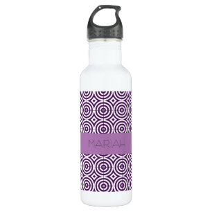Garrafa Padrão Geométrico de Lavanda Roxo Personalizado