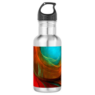 Garrafa Padrão Legal de Abstrato de Arte Fina Azul Moderna