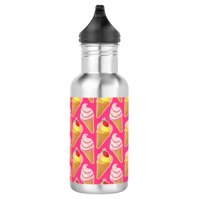 Garrafa Padrão rosa Kawaii com sorvete de morango (Direita)