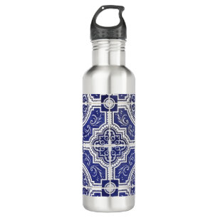 Garrafa Padrão Rustic Vintage - Azulejos Portugueses - Azu