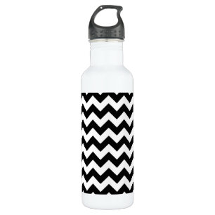Garrafa Padrão Zigzag preto e branco, padrão Chevron
