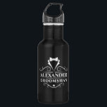 Garrafa Padrinho de casamento de Casamento Tuxedo Tie Blac<br><div class="desc">Padrinho de casamento De Casamento Tuxedo Tie Tie Black Water Bottle</div>