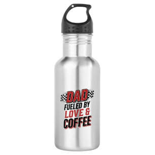Garrafa Pai Alimentado por Amor e Café Design de Camisa de