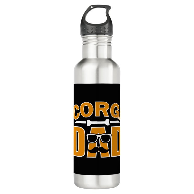Garrafa Pai Corgi para o amante do cão pai (Frente)