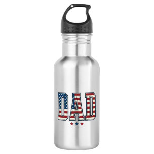 Garrafa Pai Patriota Bandeira Americana Design Vetorial Vi