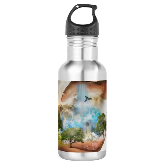 Garrafa Paisagem Azul-Surreal do Dreamlike (Frente)