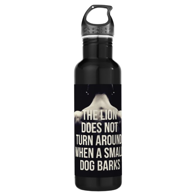 Garrafa Palavras Motivacionais - O Leão Não Roda (Frente)