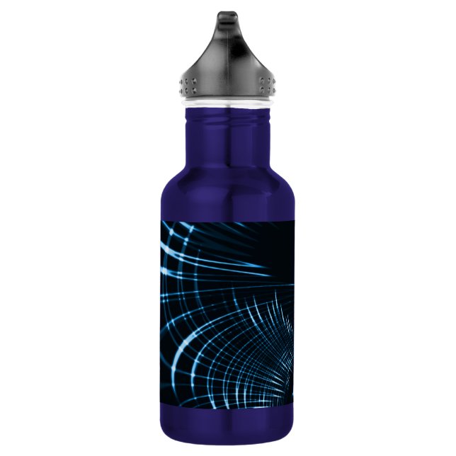 Garrafa Palhetas vivas curvas ou espinhos de azul real (Direita)