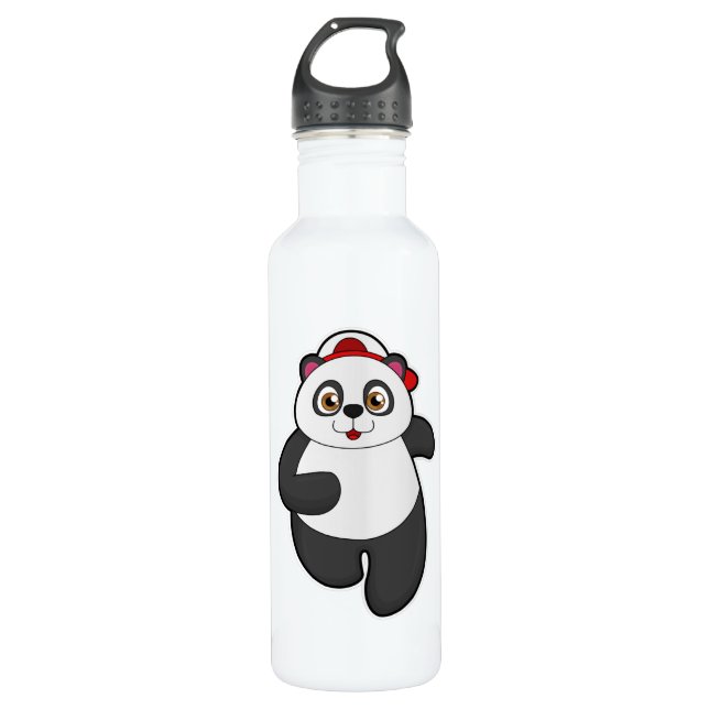 Garrafa Panda a Correr com Boné (Frente)